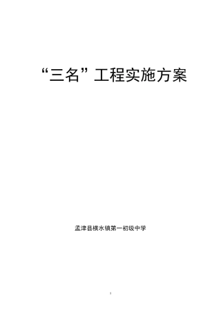 三名工程实施方案
