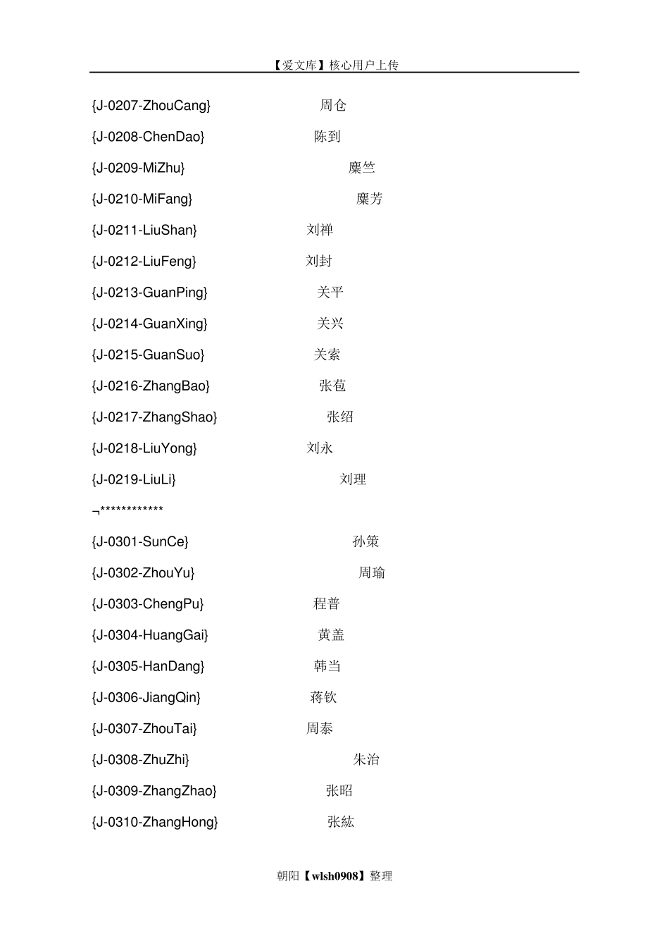 三国全面战争大部分武将代码_第3页