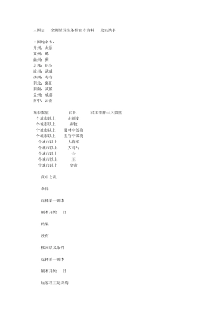 三国志11全剧情