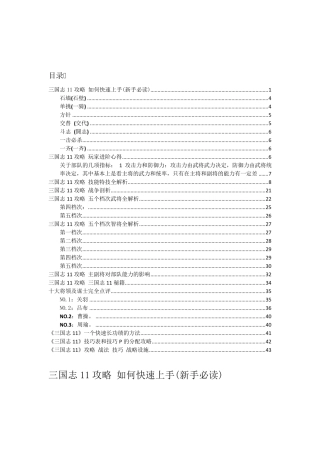 三国志11攻略大全