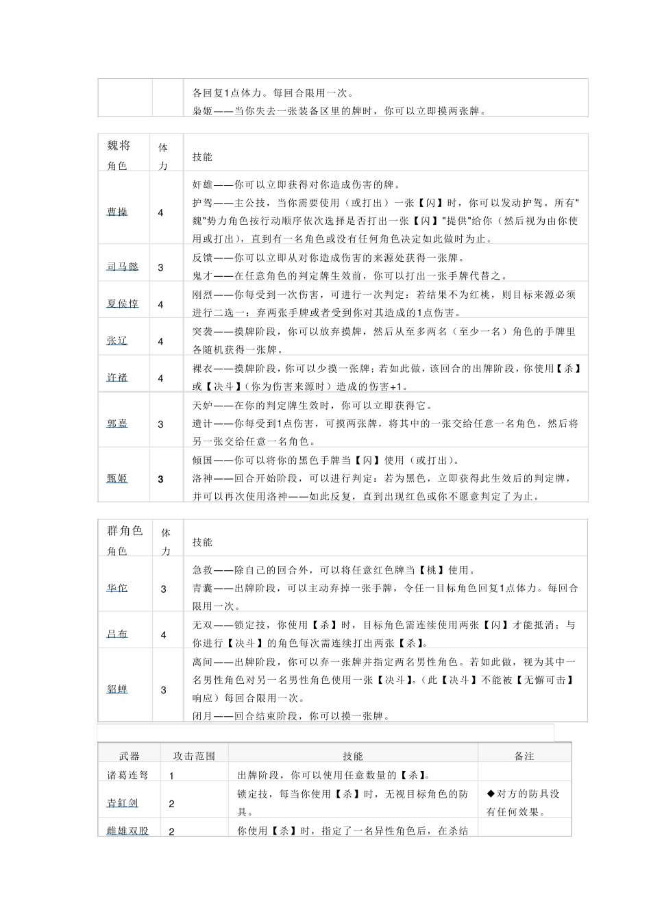 三国杀武将技能表_第2页