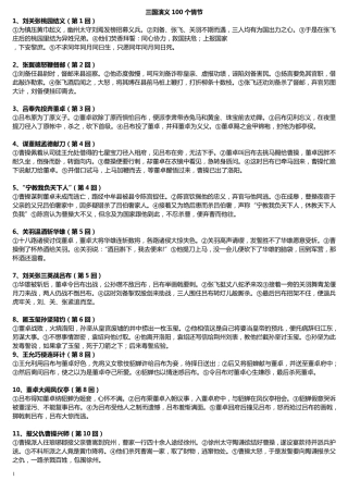三国演义100个经典情节