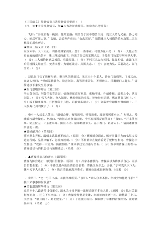 三国经典故事梳理(高考热点)