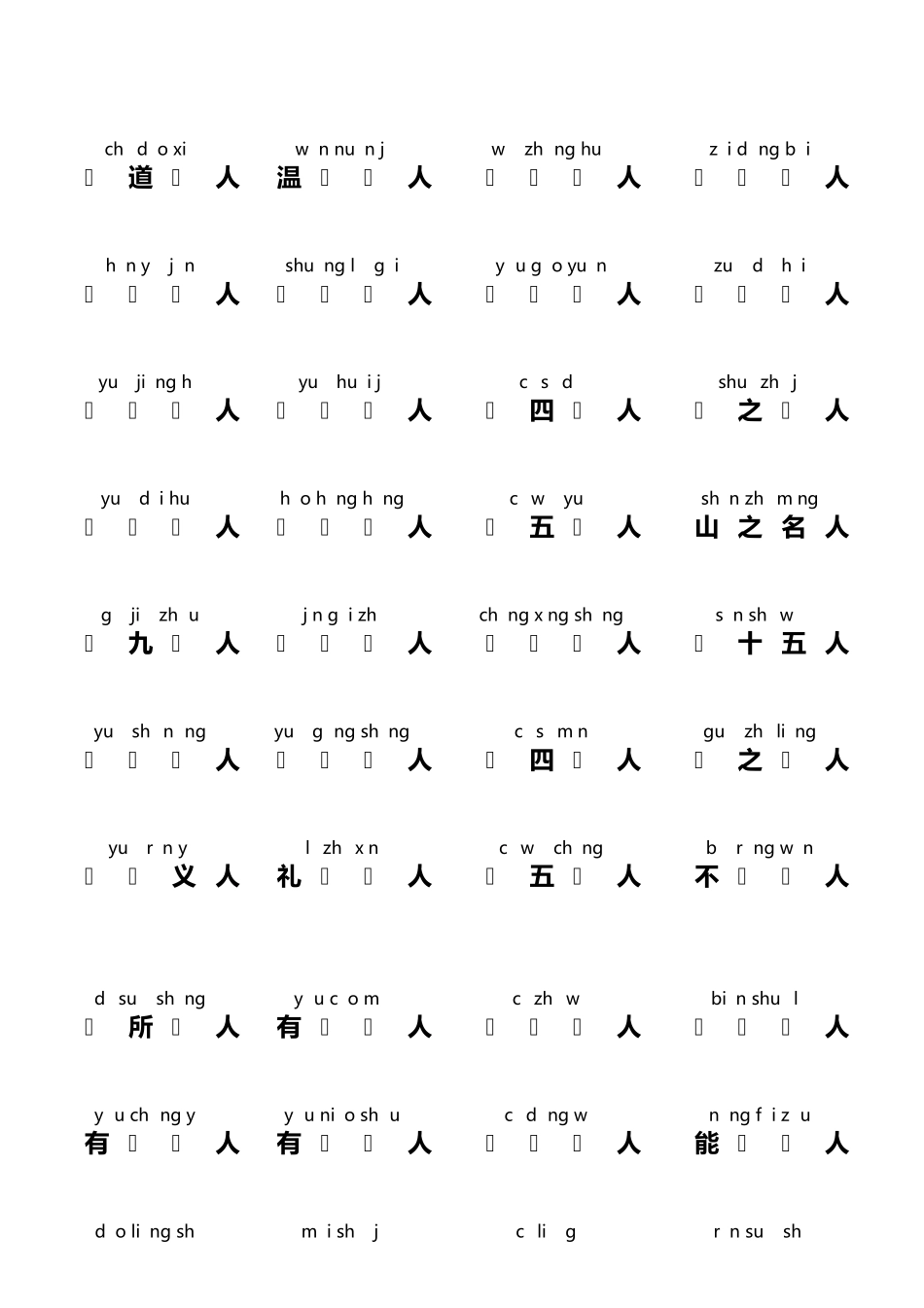 三字经(我遇到最好排版,可直接打印给小孩)_第3页