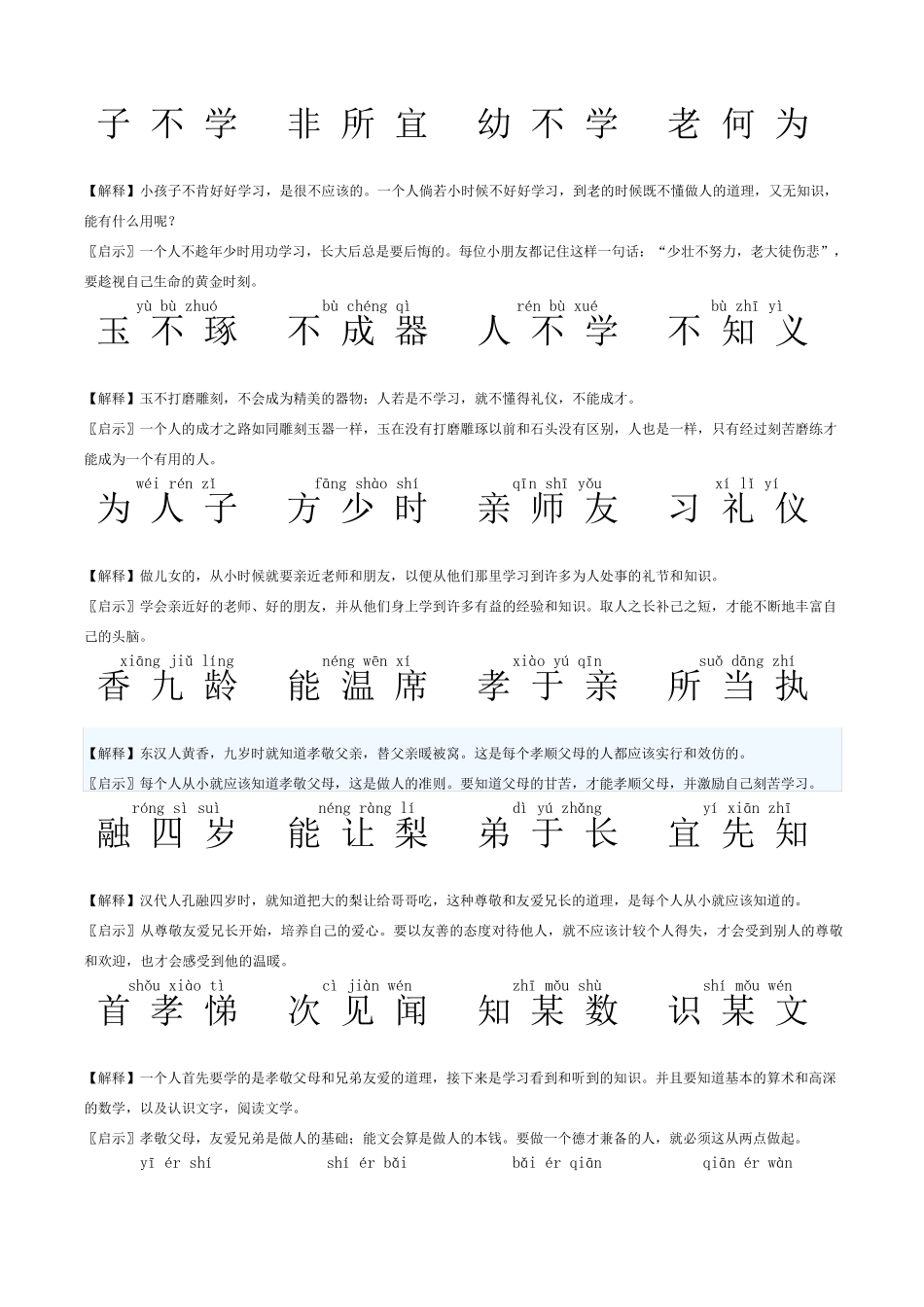 三字经大字全文(注音加注解)_第2页