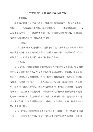 三宝四口专项方案