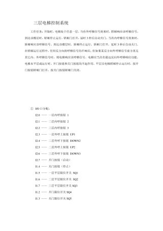 三层plc电梯梯形图