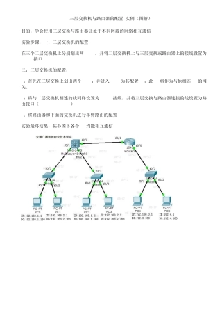 三层交换机与路由器的配置_实例