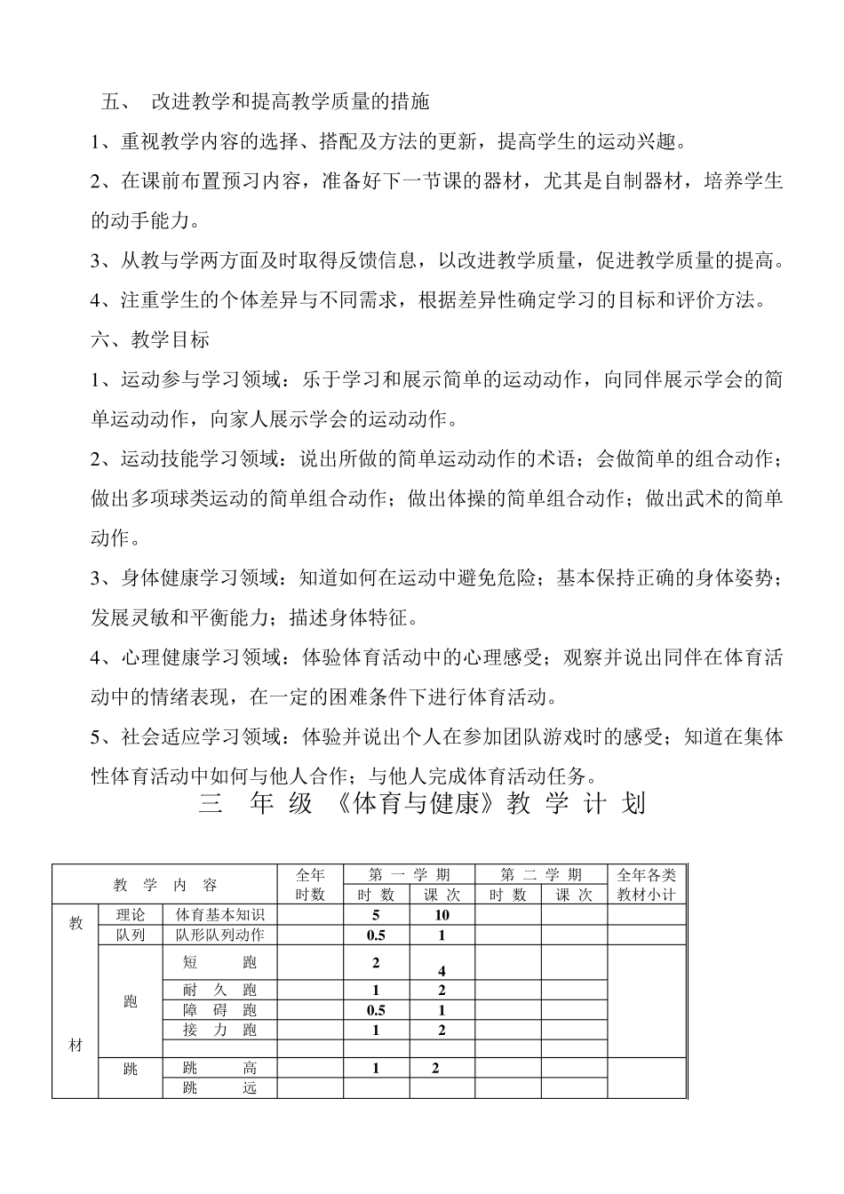 三年级上册《体育与健康》教案_第2页