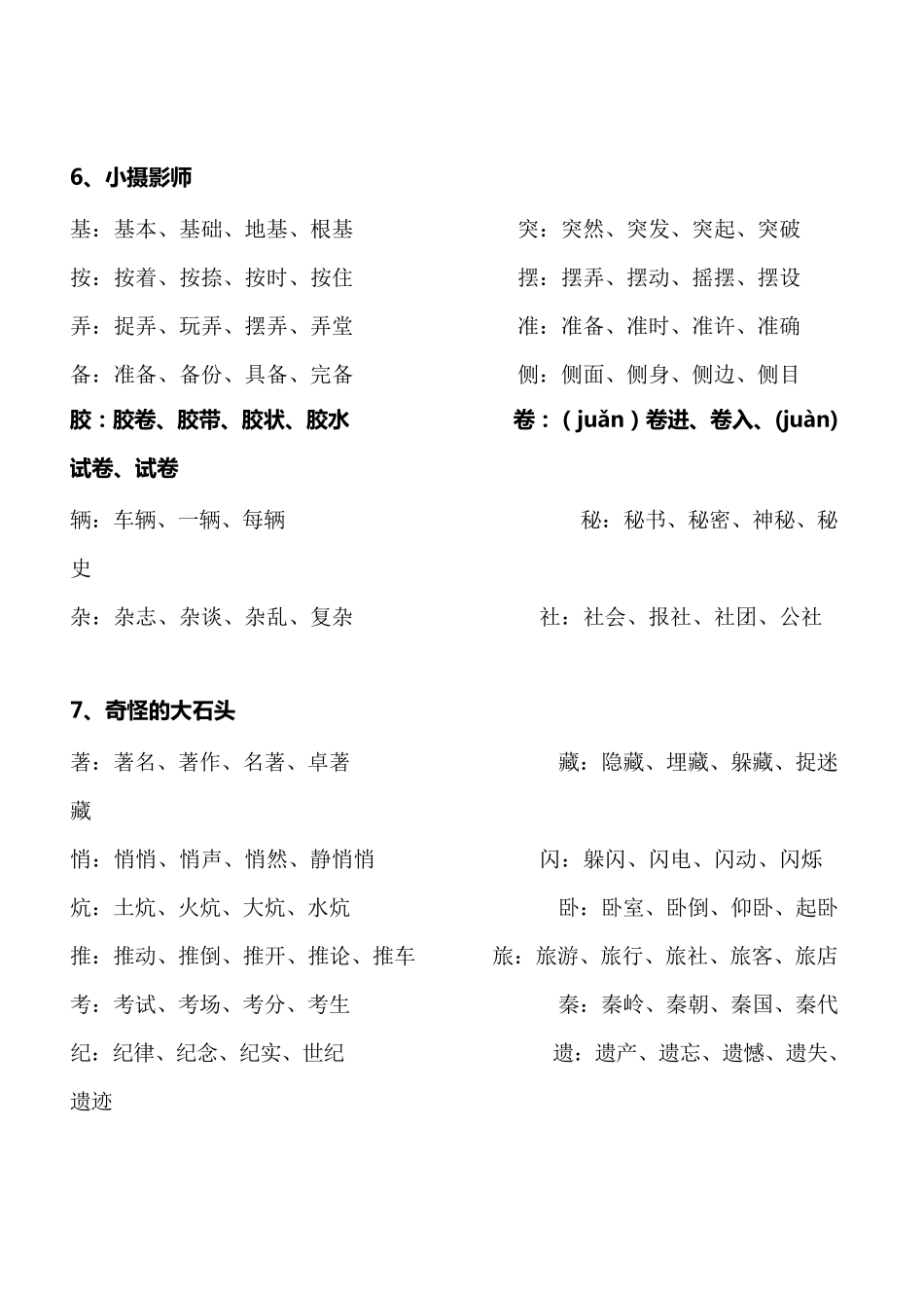 三年级上册语文生字组词_第3页