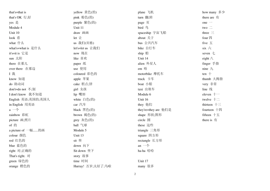 三年级上英语单词_第2页