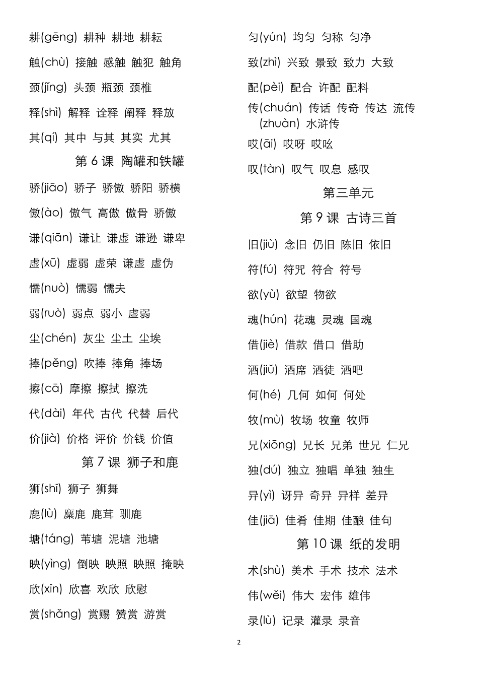 三年级下册各课生字词汇总_第2页