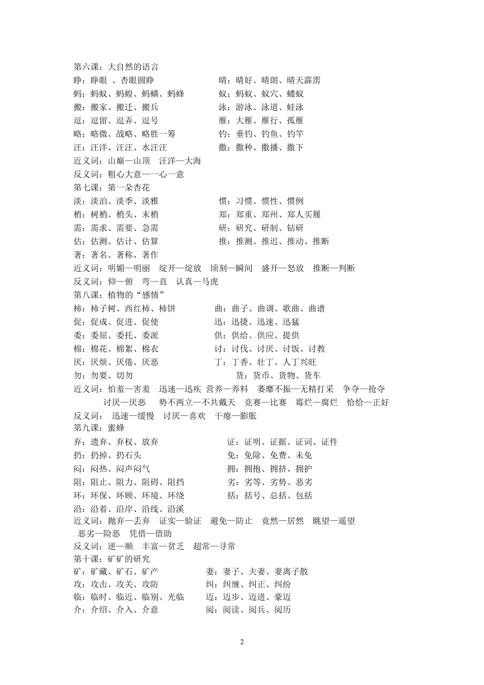三年级下册语文字词总结大全_第2页