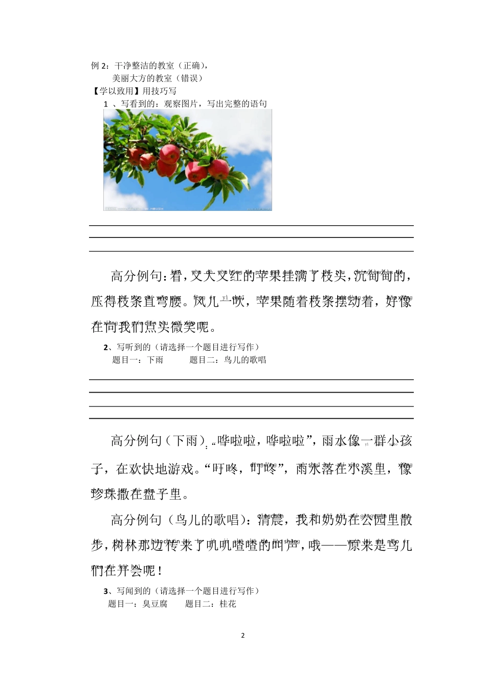 三年级作文专题辅导写作基础_第2页