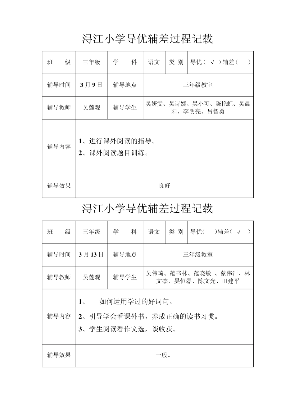 三年级导优辅差过程记载_第3页