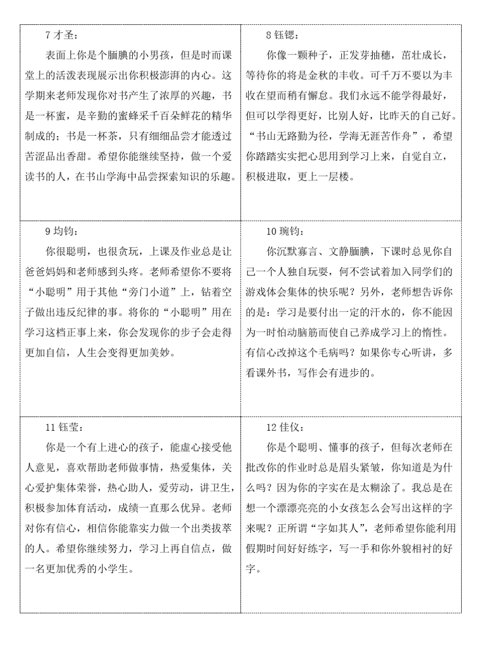 三年级期末学生评语期末评语_第2页