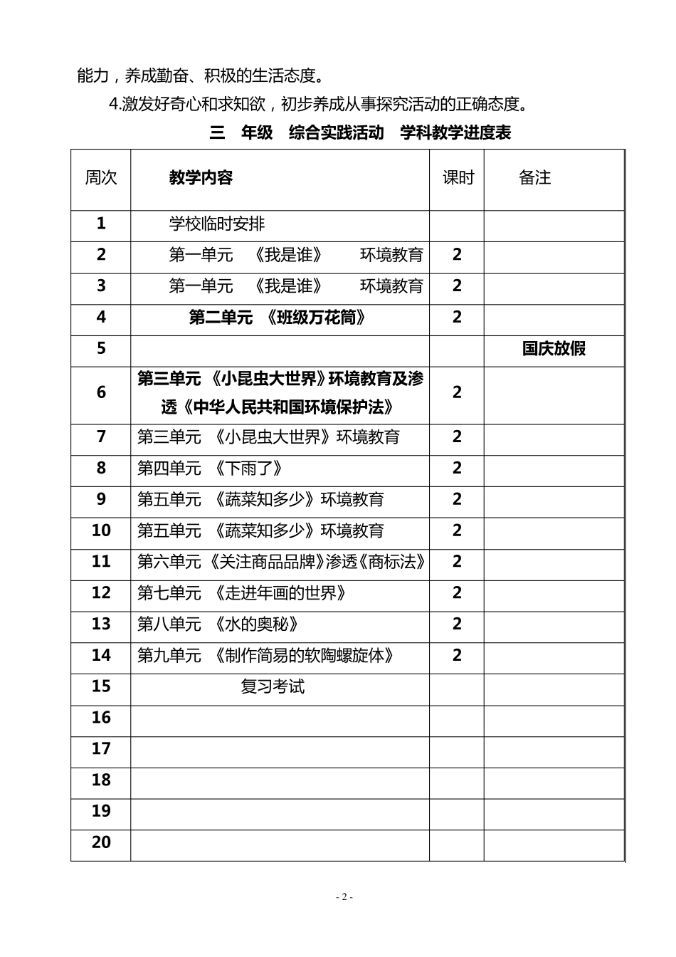 三年级综合实践上册电子教案_第2页