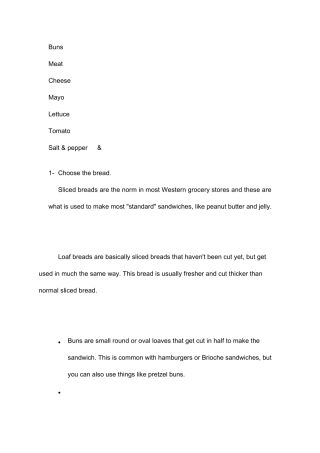 三明治的种类和做法英文