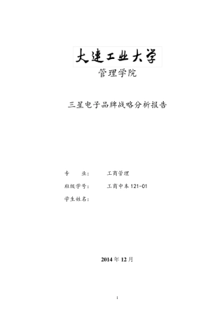 三星品牌分析报告
