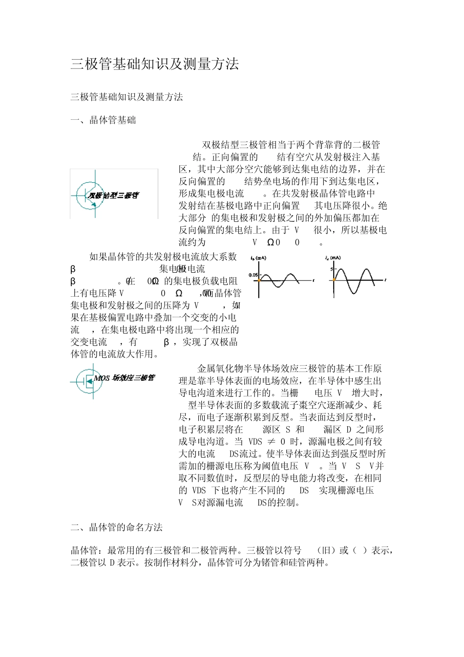 三极管基础知识及测量方法_第1页