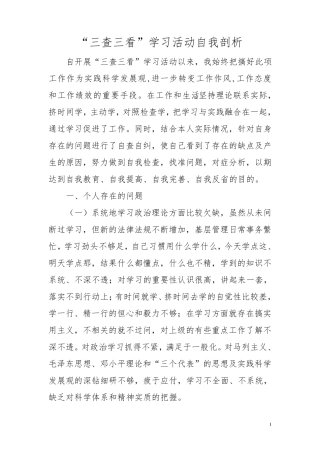 三查三看自我剖析