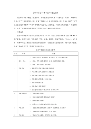 三查四定工作总结(HSE)