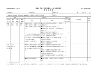 三标管理体系审核检查表(好资料)