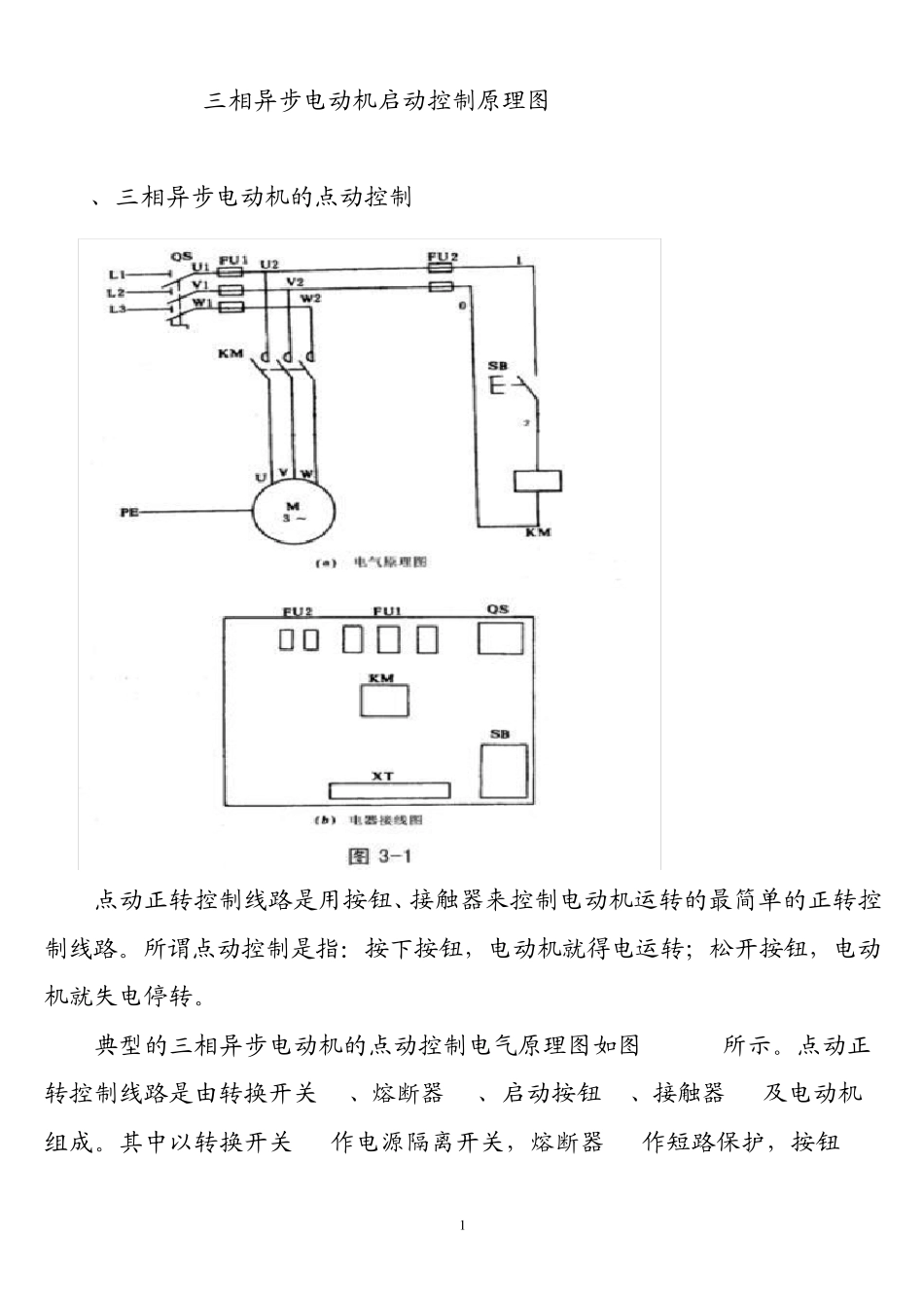 三相异步电动机启动控制原理图_第1页