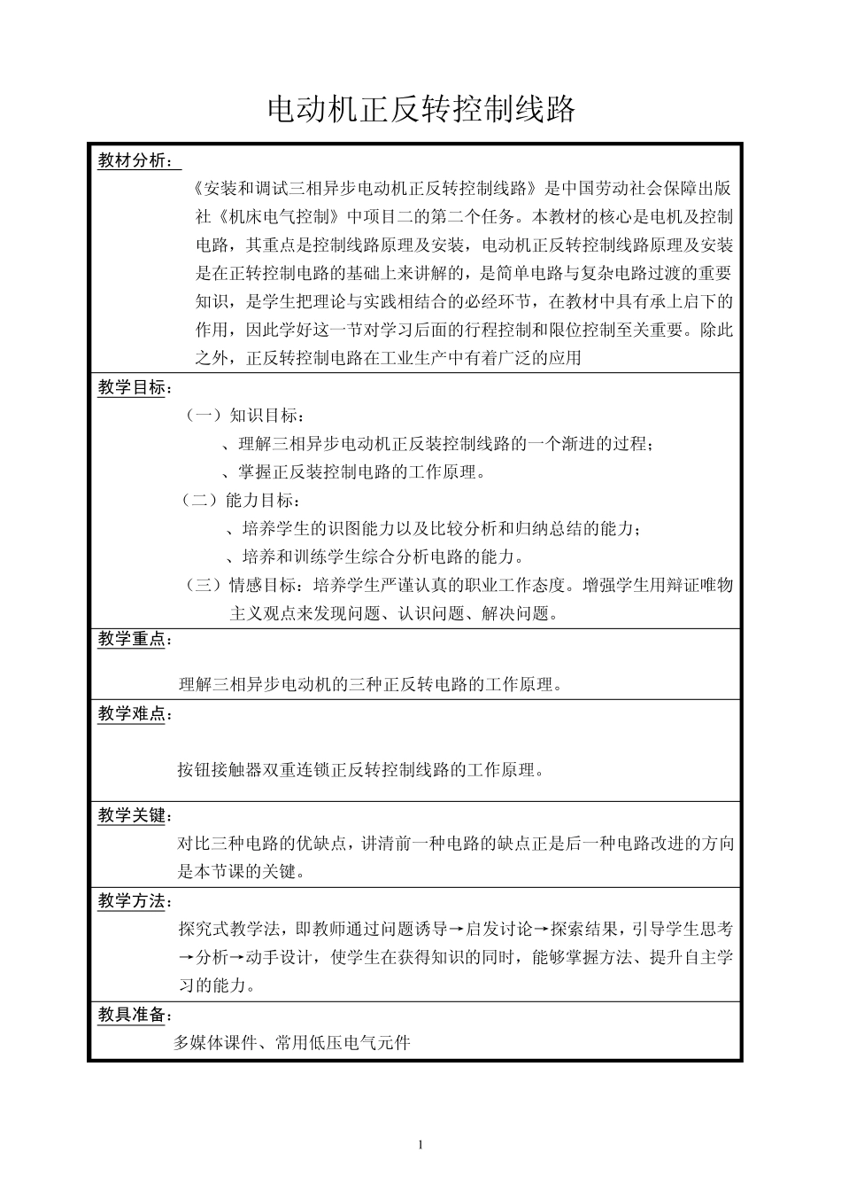 三相异步电动机正反转控制线路_第1页