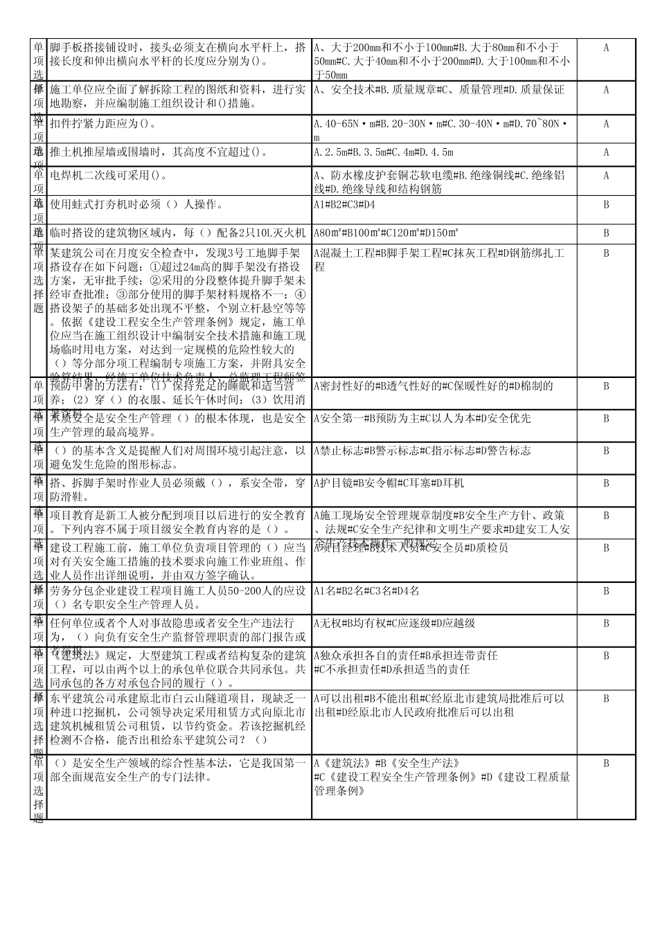 三类人员C类考试题库,安全员考试题库_第3页