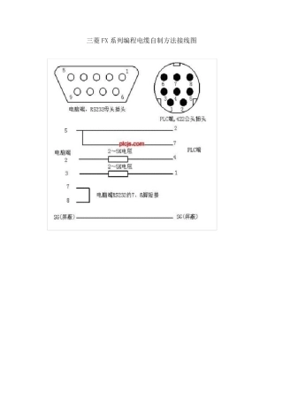 三菱FX系列编程电缆自制方法接线图
