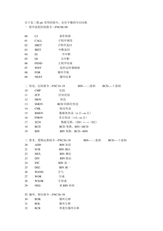 三菱plc常用的指令