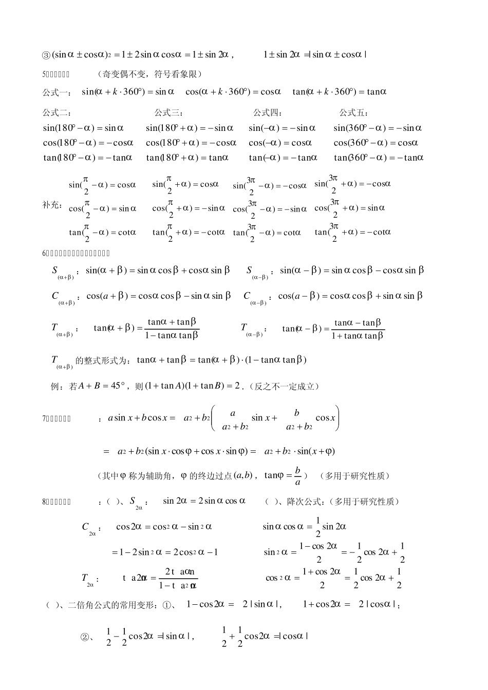 三角函数常见运算_第2页