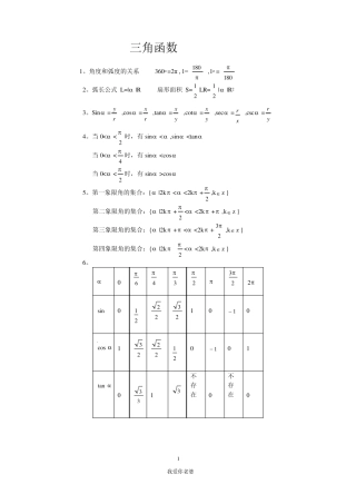 三角函数指数函数与对数函数公式