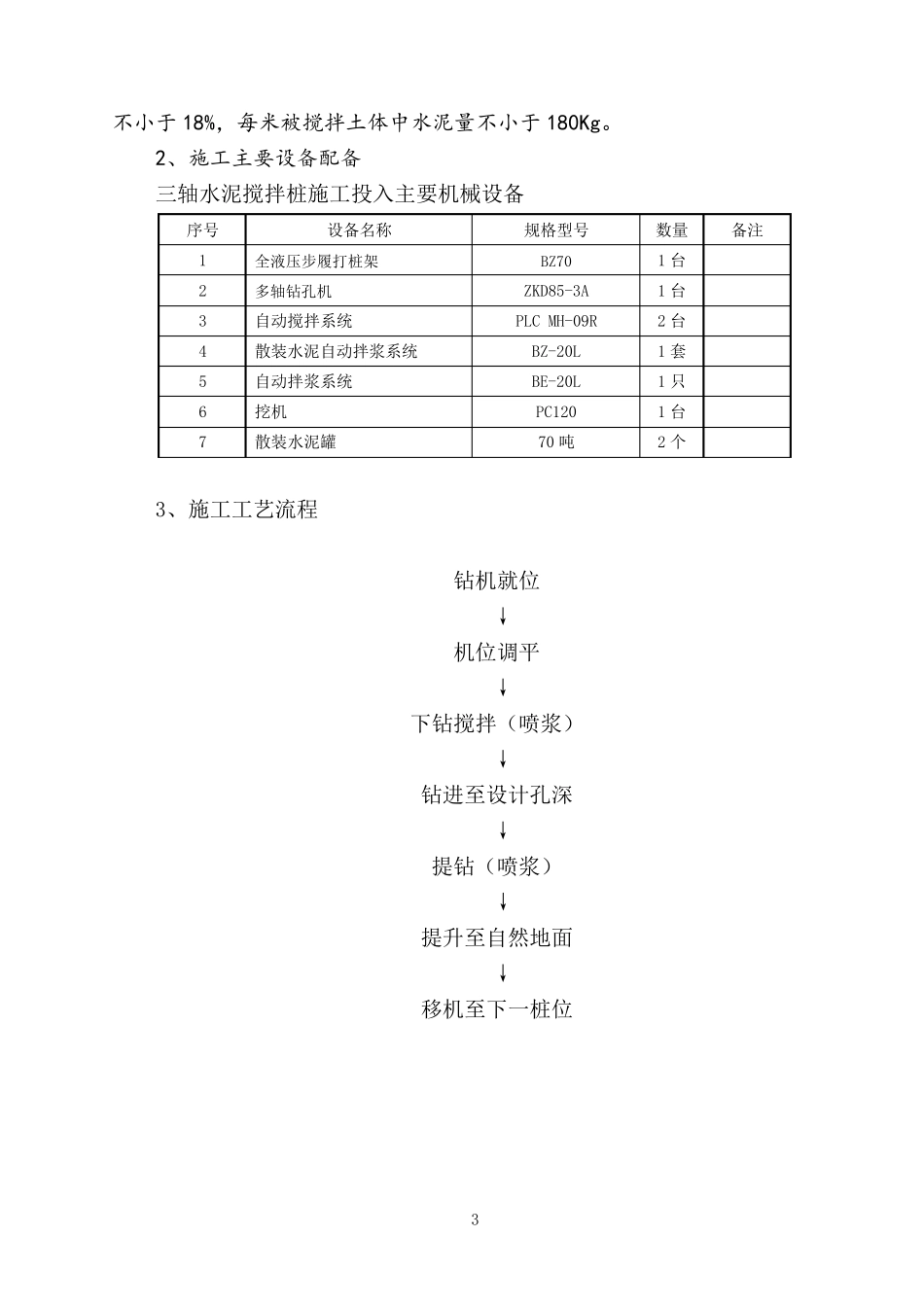 三轴水泥搅拌桩施工方案_第3页