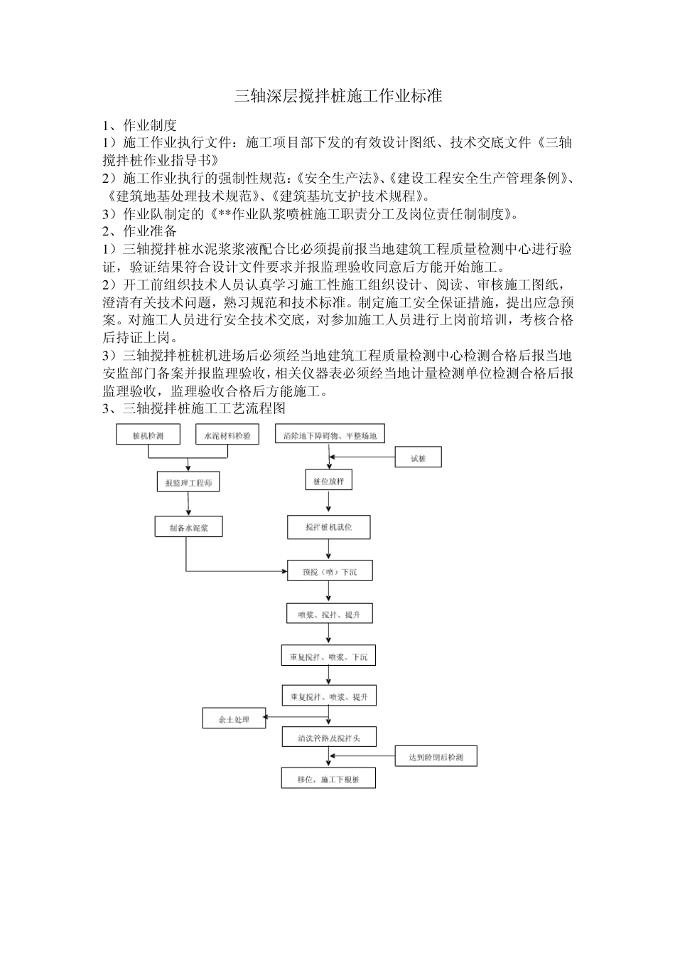 三轴深层搅拌桩施工作业标准_第1页