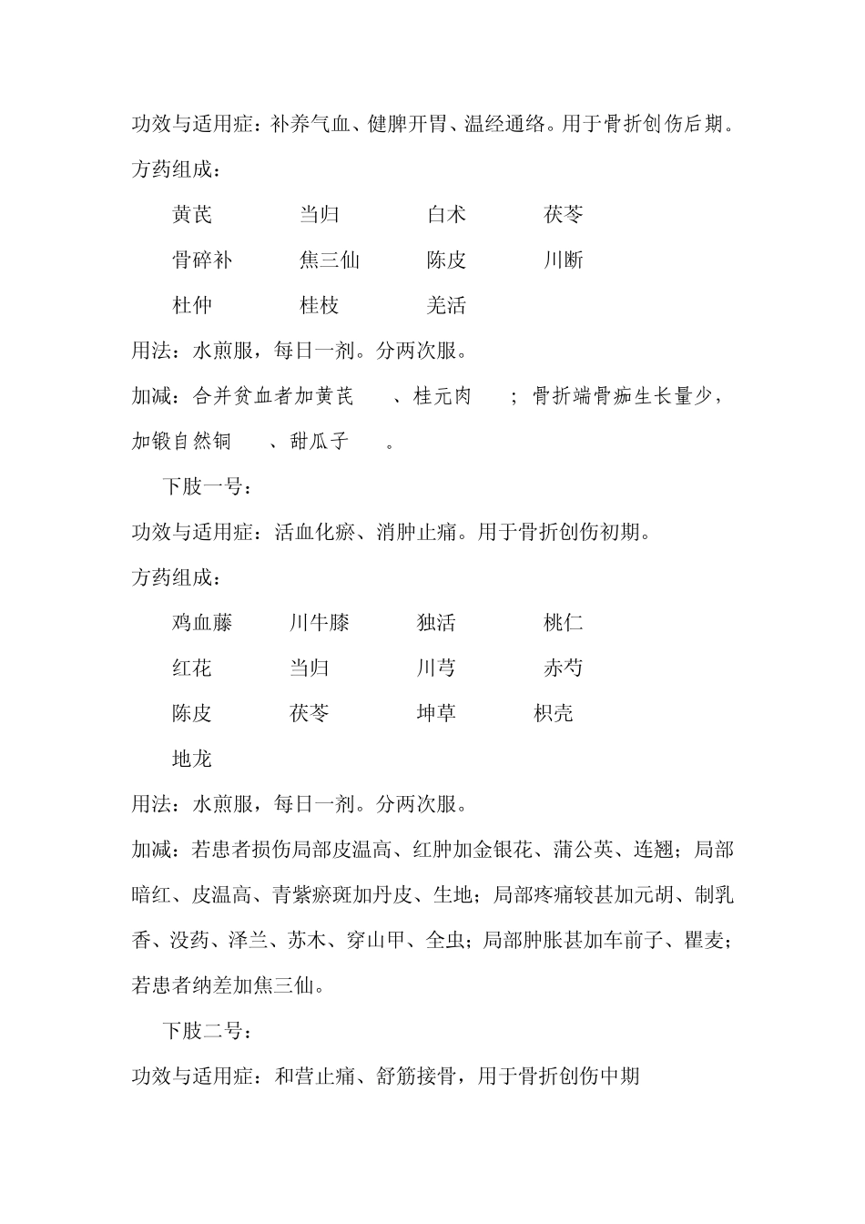 三门峡市中医院骨伤科常用协定处方14种_第2页