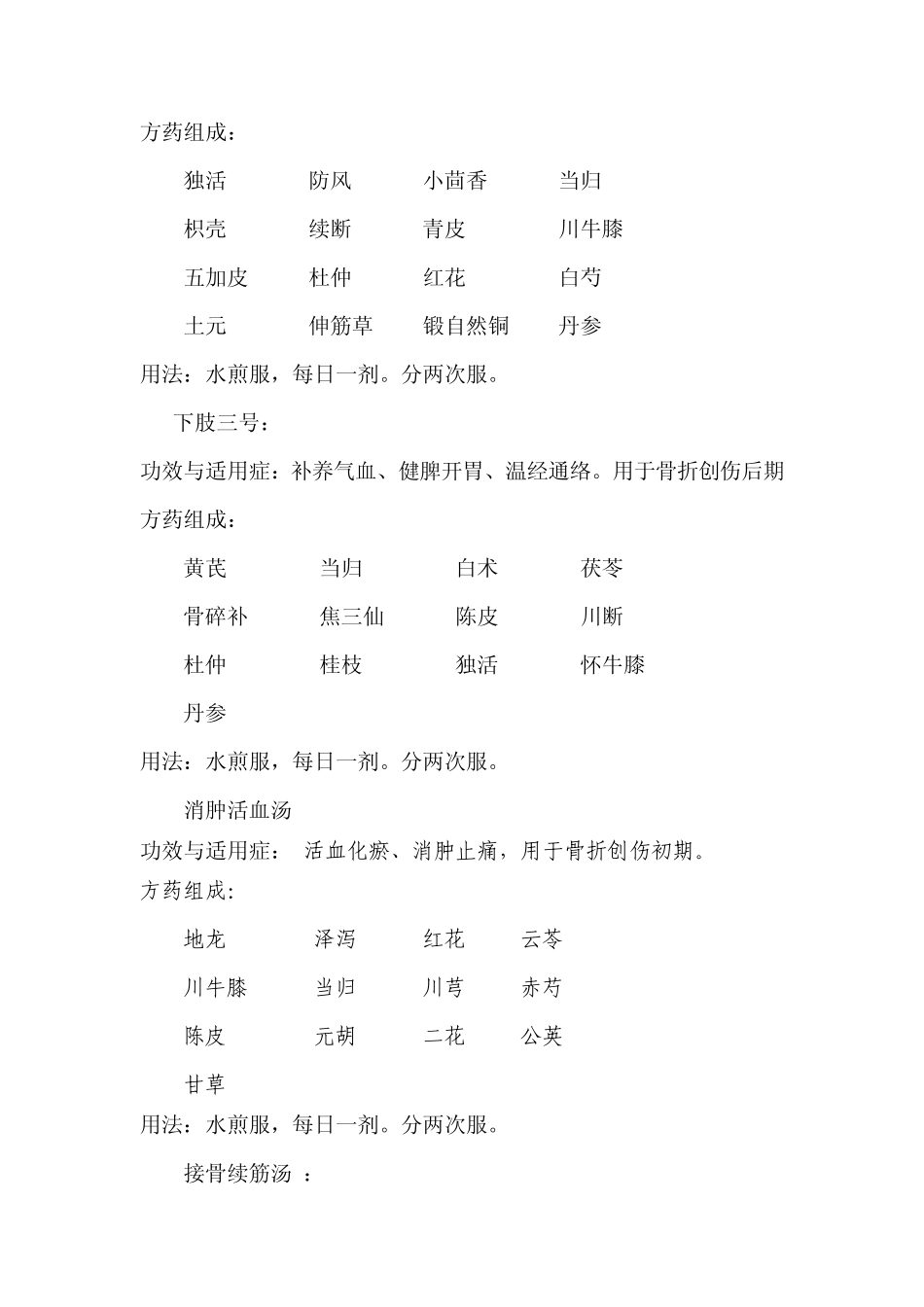 三门峡市中医院骨伤科常用协定处方14种_第3页