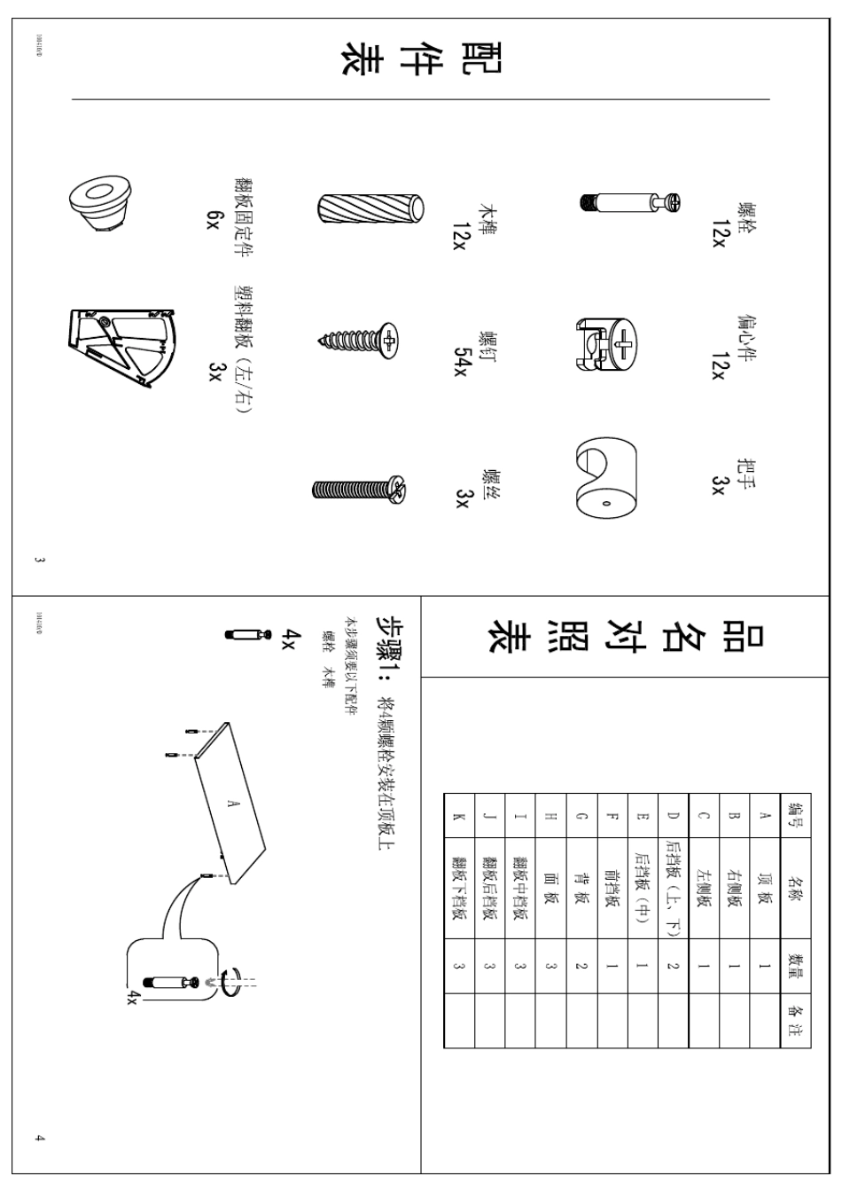 三门翻板鞋柜安装使用说明书D版_第2页