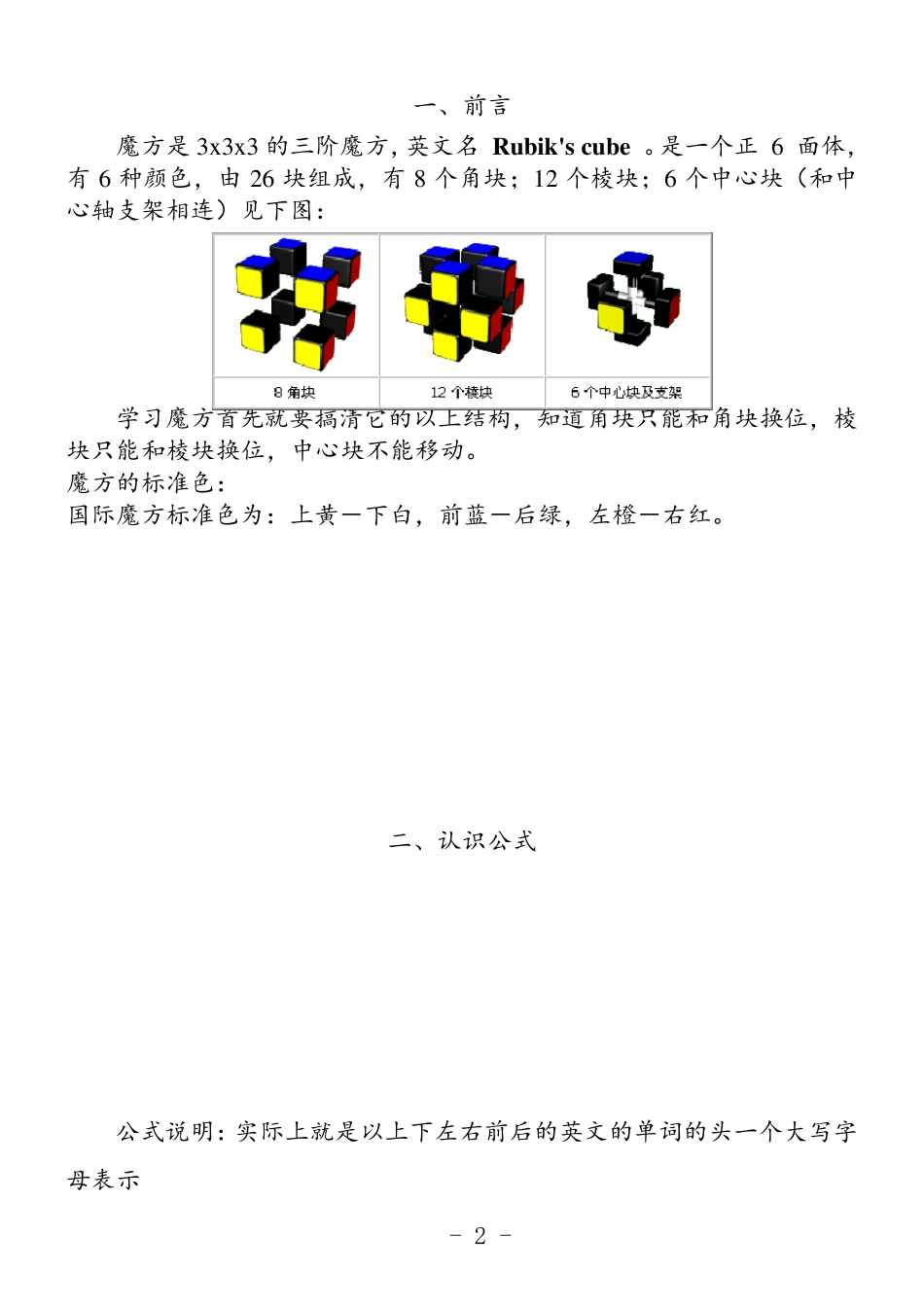 三阶魔方万能公式与口诀图解百变不离其宗_第2页