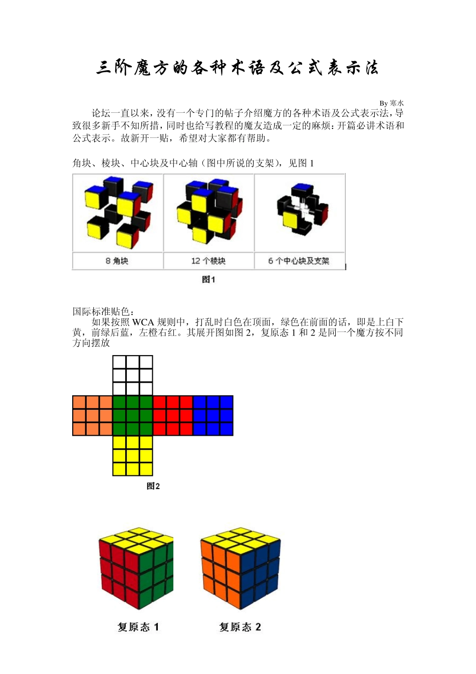 三阶魔方的各种术语及公式表示法_第1页