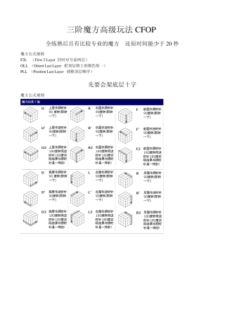 三阶魔方高级玩法CFOP