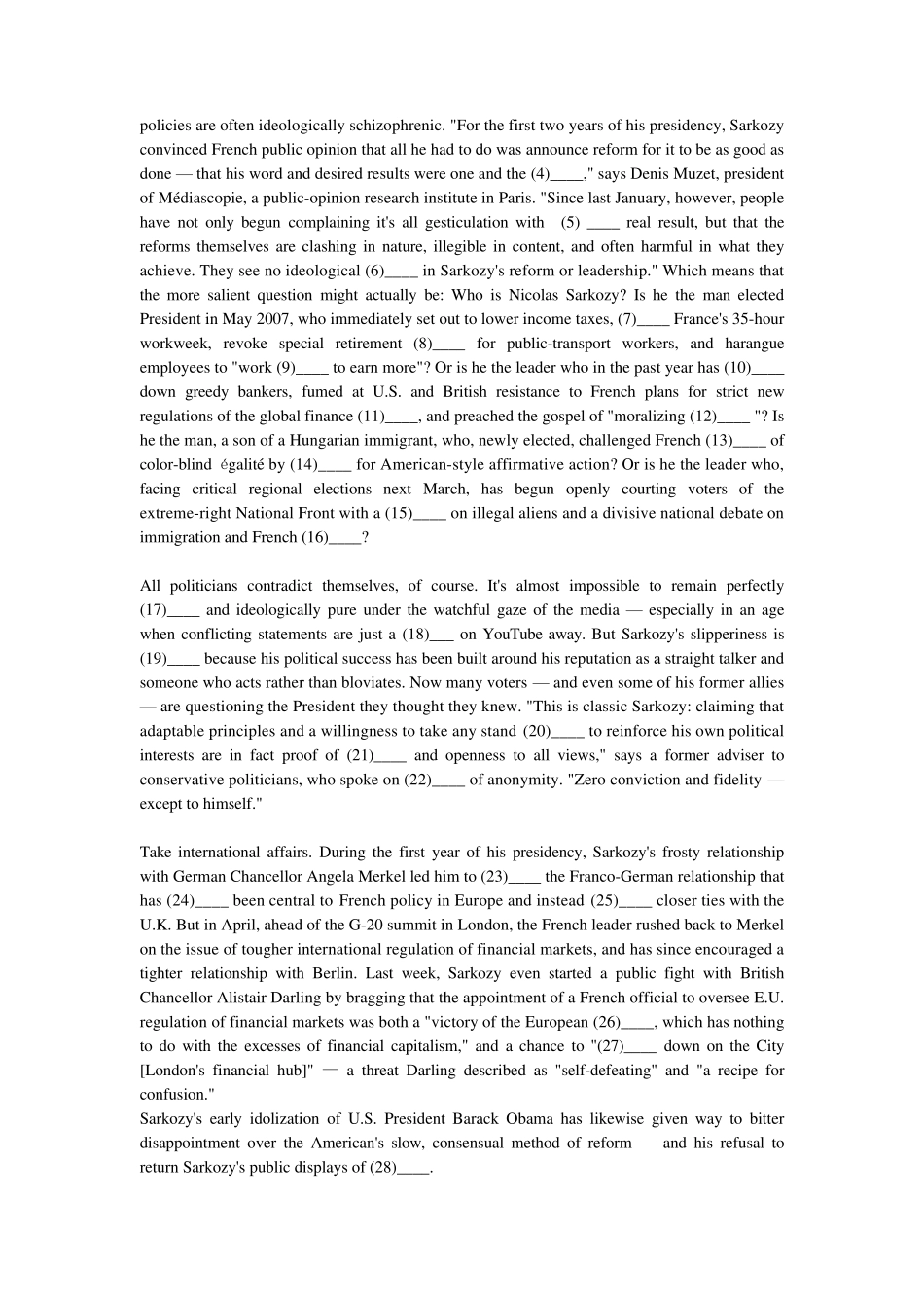 上外英语专业考研完形填空题目_第3页