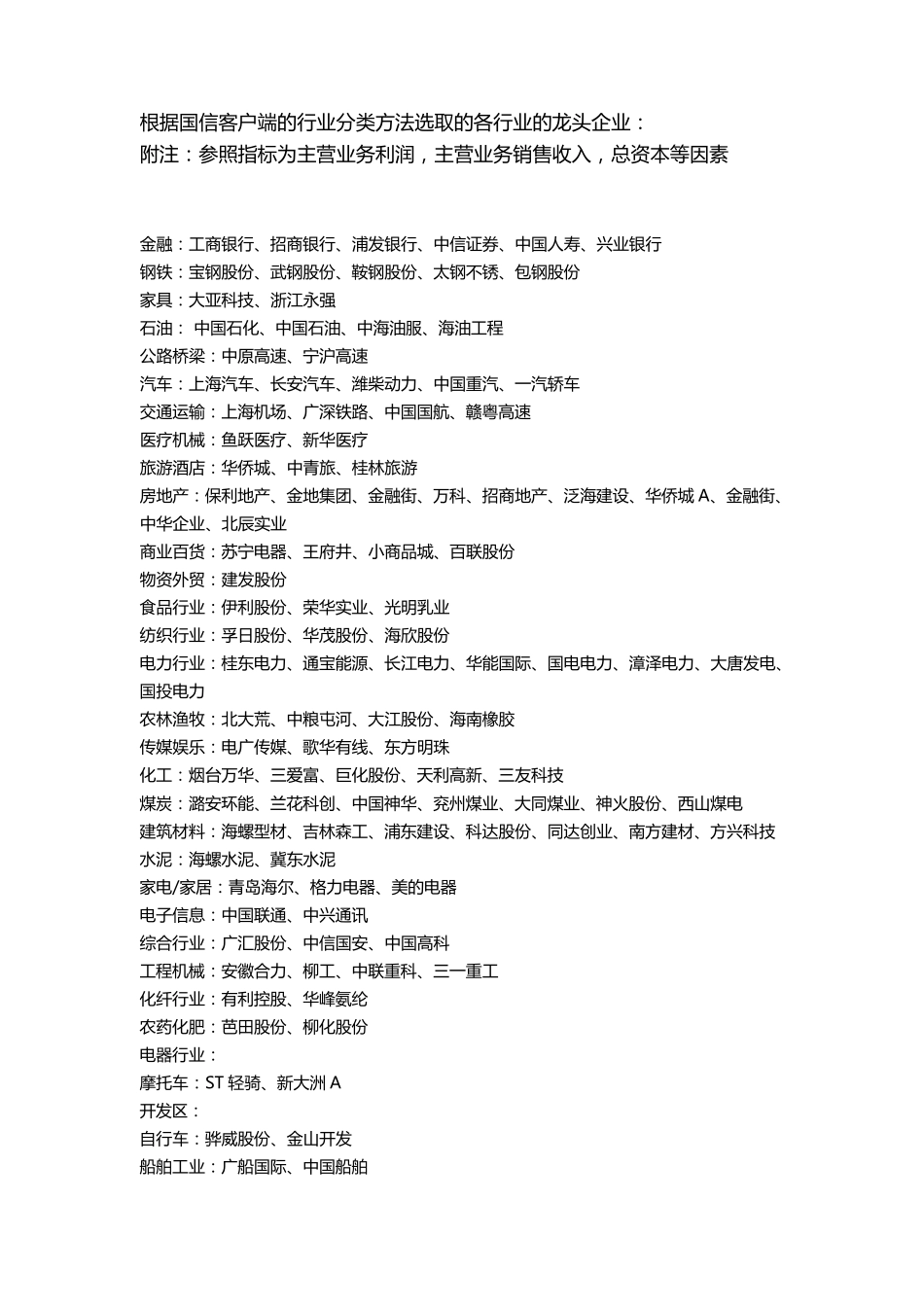 上市公司行业龙头企业_第1页