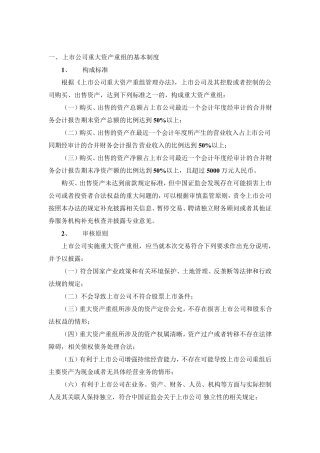 上市公司重大资产重组知识整理