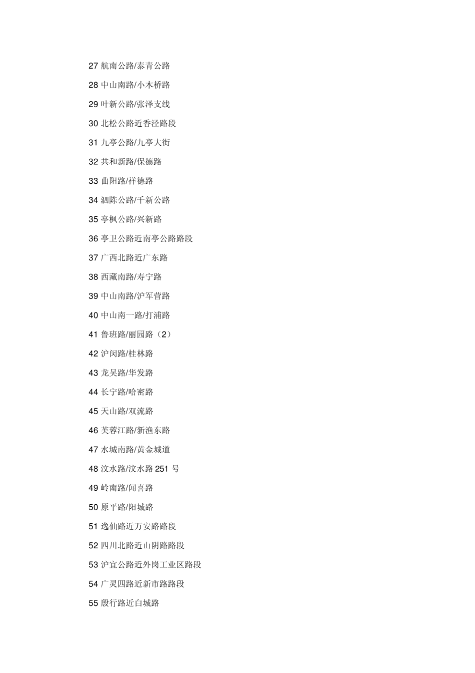 上海1700余个路口电子警察具体位置发布表_第2页