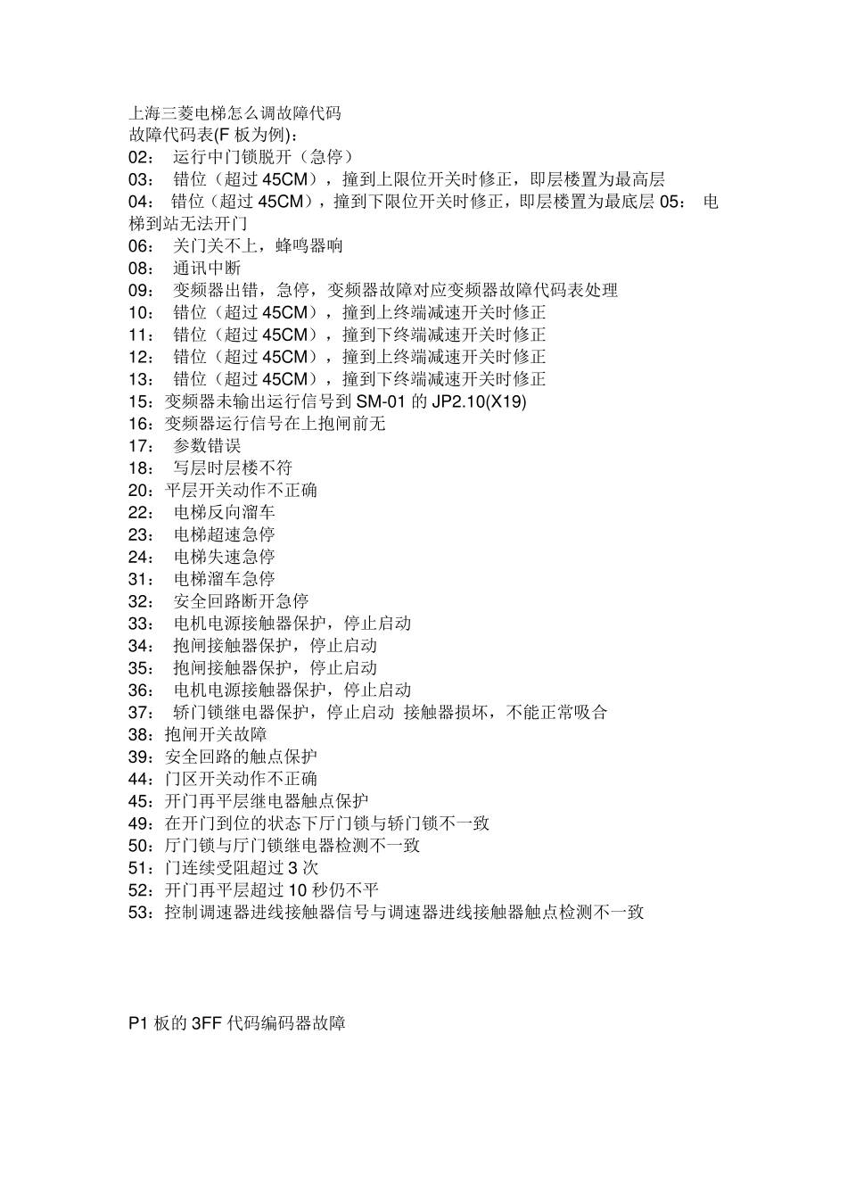 上海三菱电梯怎么调故障代码_第1页