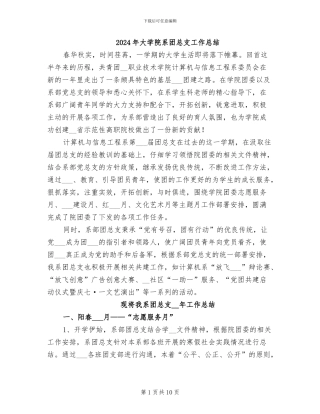 2024年大学院系团总支工作总结