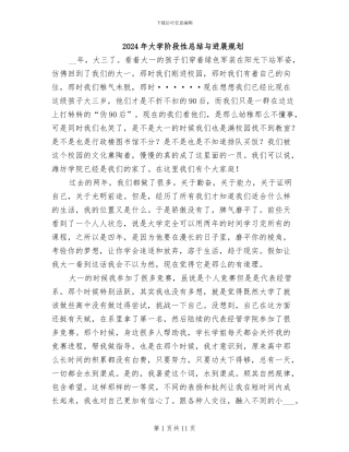2024年大学阶段性总结与发展规划