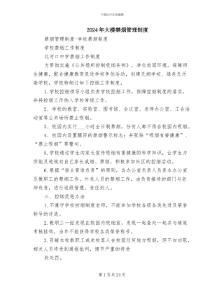 2024年大楼禁烟管理制度